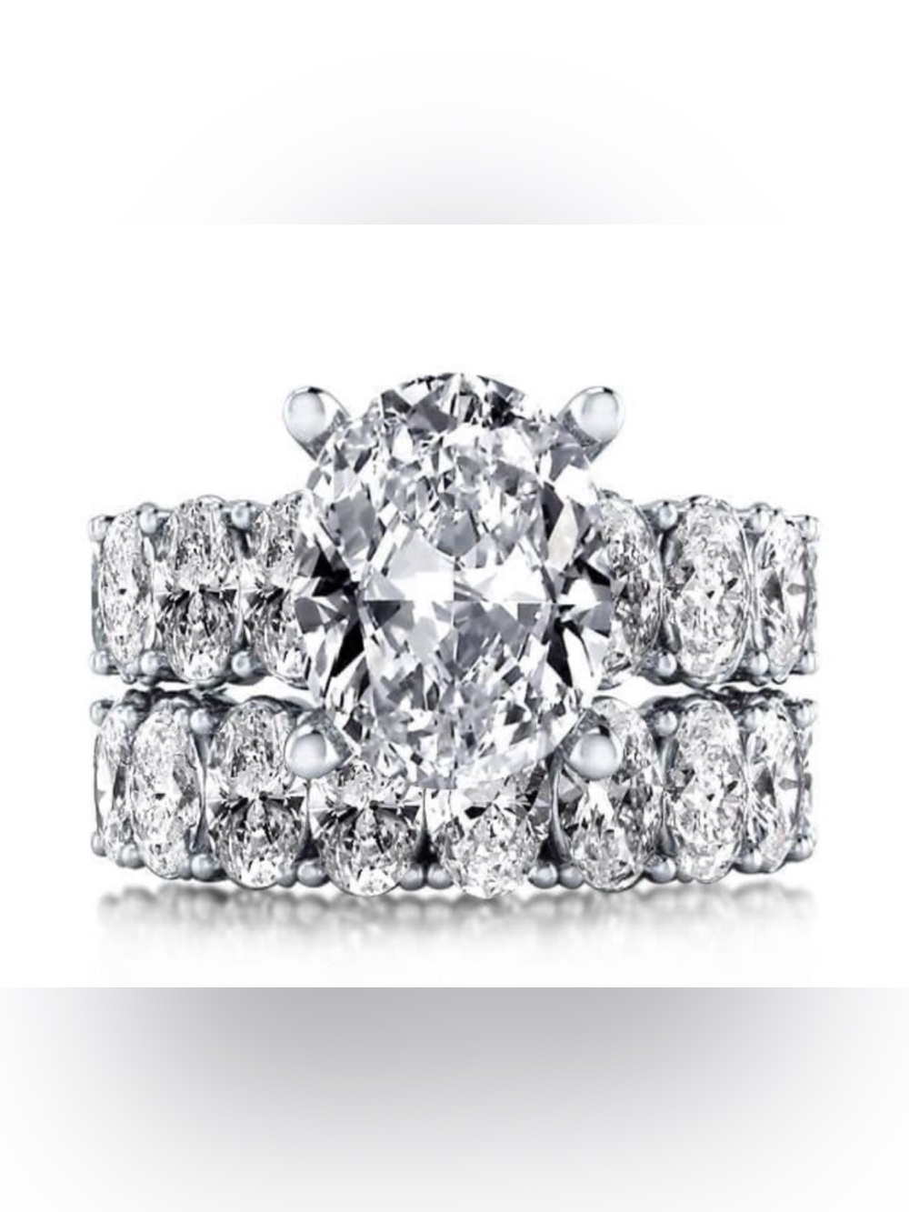 Italo Oval Created White Sapphire Bridal Set